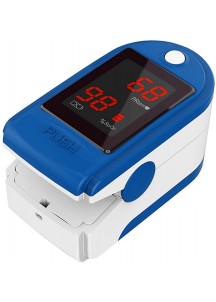 Concord Basics Blue Fingertip Pulse Oximeter Blood Oxygen Saturation Monitor with Carrying Case, Batteries, Silicone Cover and Lanyard