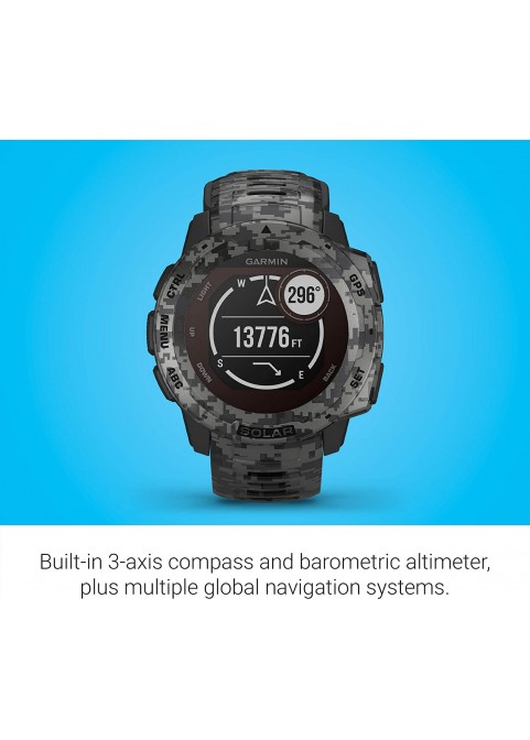 Garmin 010-02064-00 Instinct, Rugged Outdoor Watch with GPS, Features Glonass and Galileo, Heart Rate Monitoring and 3-Axis Compass, Graphite