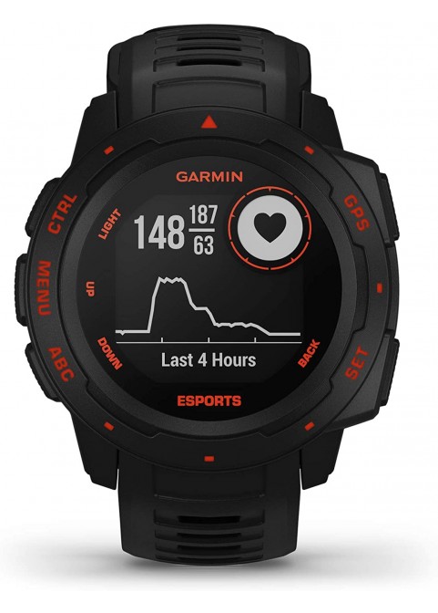 Garmin 010-02064-00 Instinct, Rugged Outdoor Watch with GPS, Features Glonass and Galileo, Heart Rate Monitoring and 3-Axis Compass, Graphite