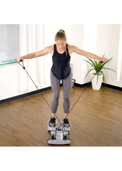 Sunny Health &amp; Fitness Versa Stepper Step Machine w/Wide Non-Slip Pedals, Resistance Bands and LCD Monitor - SF-S0870