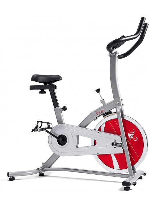 Sunny Health &amp; Fitness Indoor Cycle Exercise Bike with Heavy Chrome 49 LB / 22 LB Flywheel